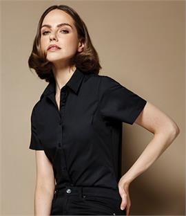 Kustom Kit Ladies Short Sleeve Tailored Poplin Shirt